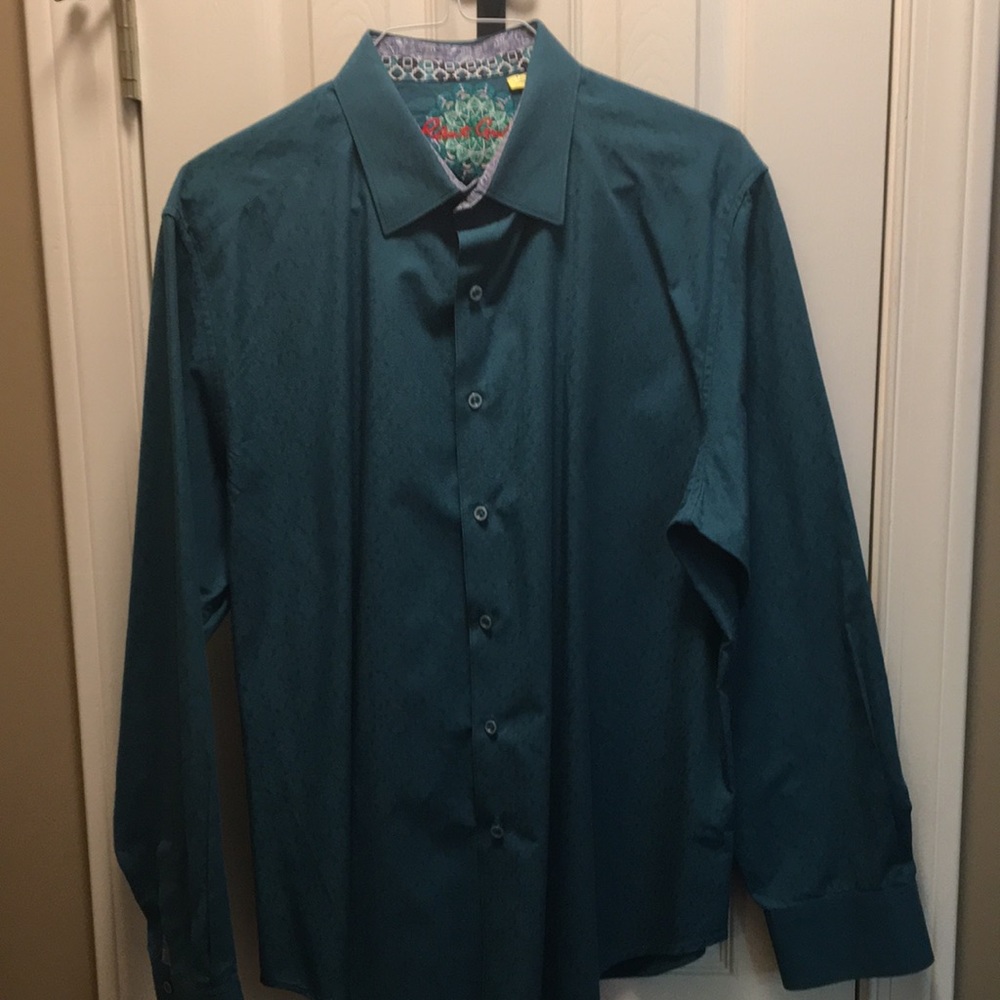 Robert Graham dark green casual dress shirt.